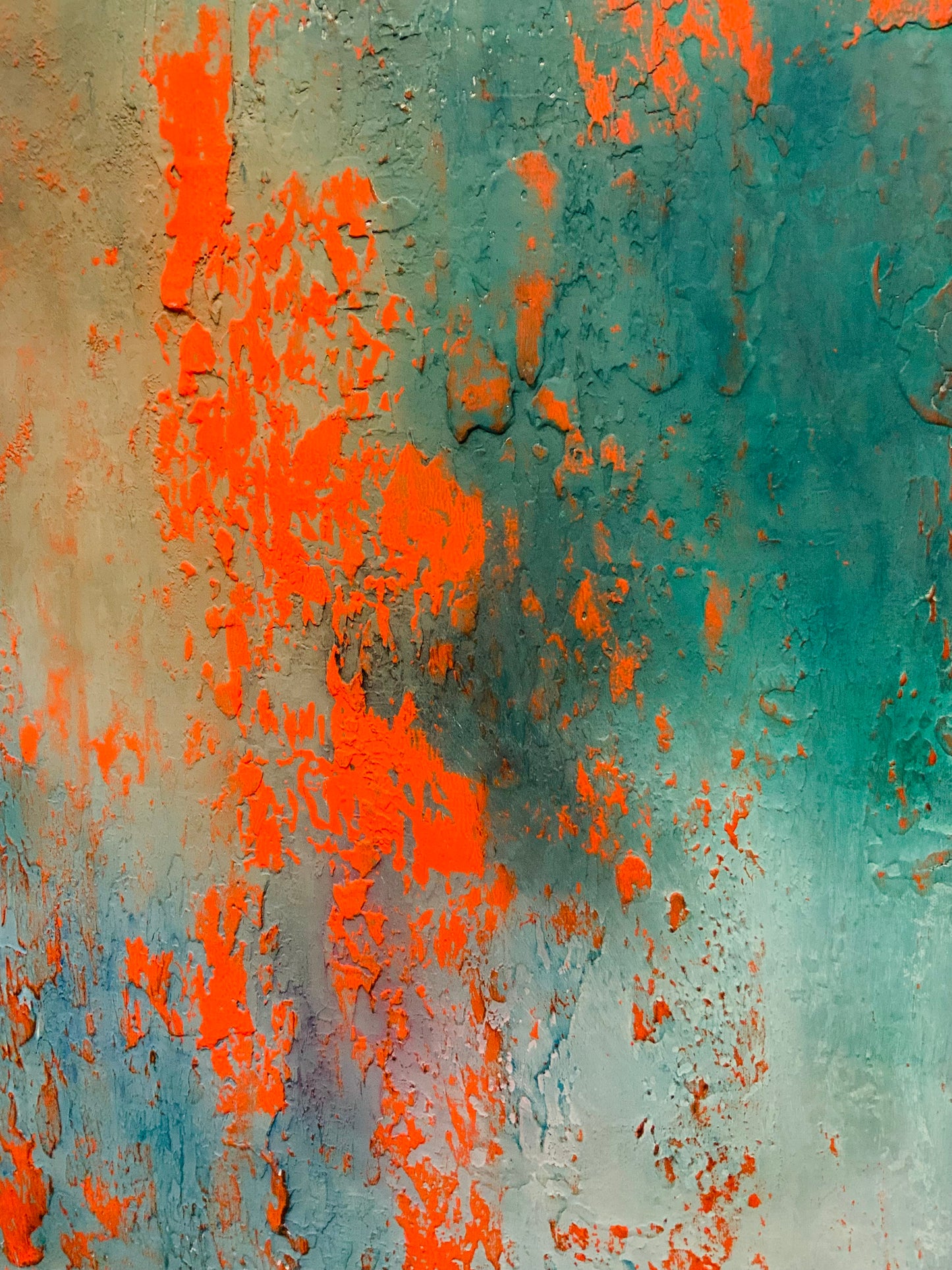 Layers of Blue and Burnt Orange I & II — Original Diptych | One of a Kind
