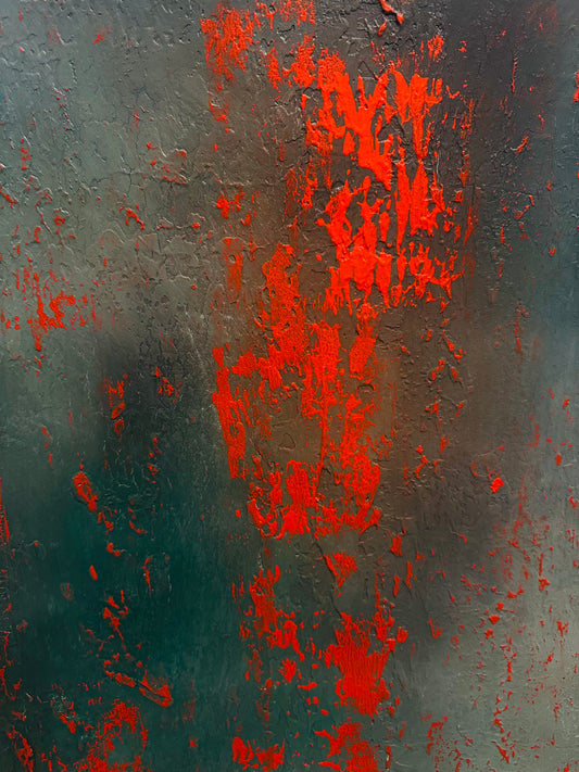 Layers of Blue and Burnt Orange I & II — Original Diptych | One of a Kind