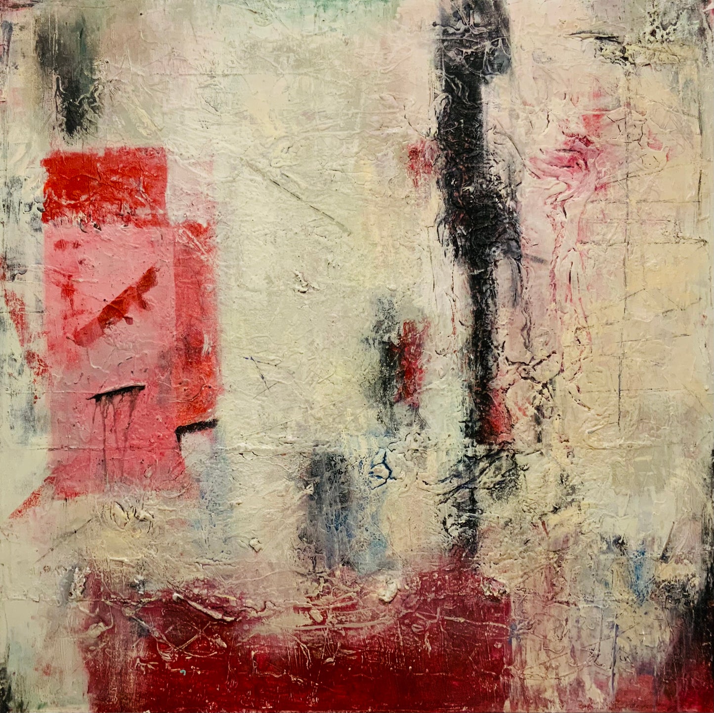 La Vie En Rose - Mixed Media Acrylic Painting