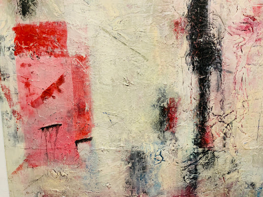 La Vie En Rose - Mixed Media Acrylic Painting