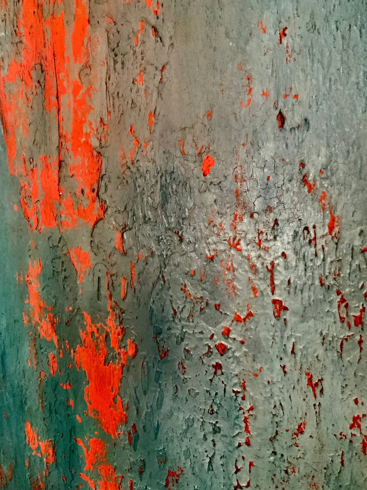 Layers of Blue and Burnt Orange II — Original Mixed Media Painting I One of a Kind