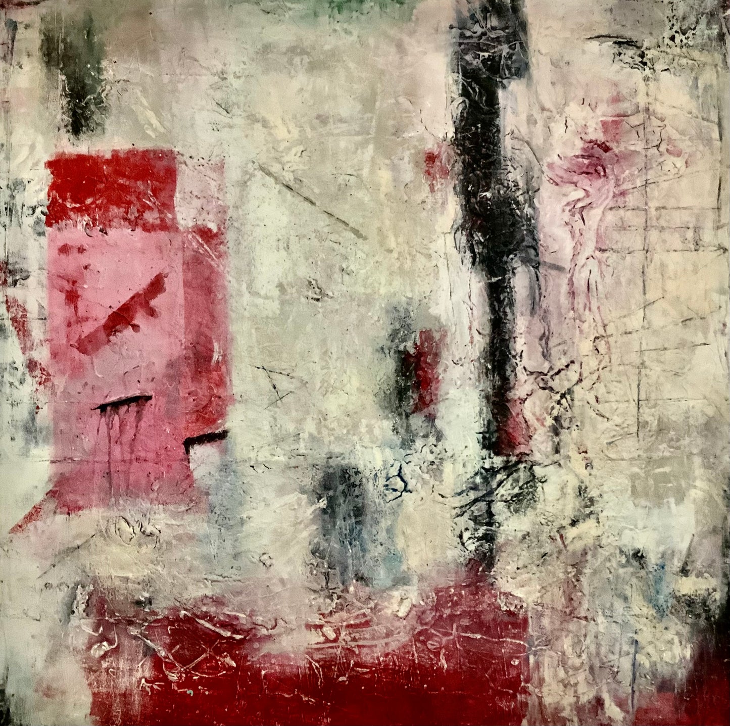 La Vie En Rose - Mixed Media Acrylic Painting