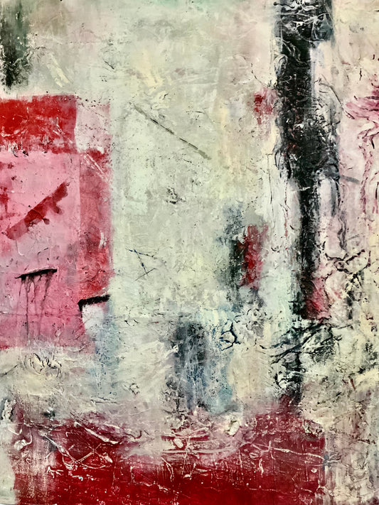 La Vie En Rose - Mixed Media Acrylic Painting