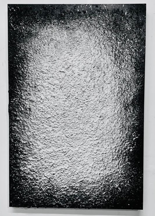 Structural Presence I — Original Textural Acrylic & Glass Painting | One of a Kind