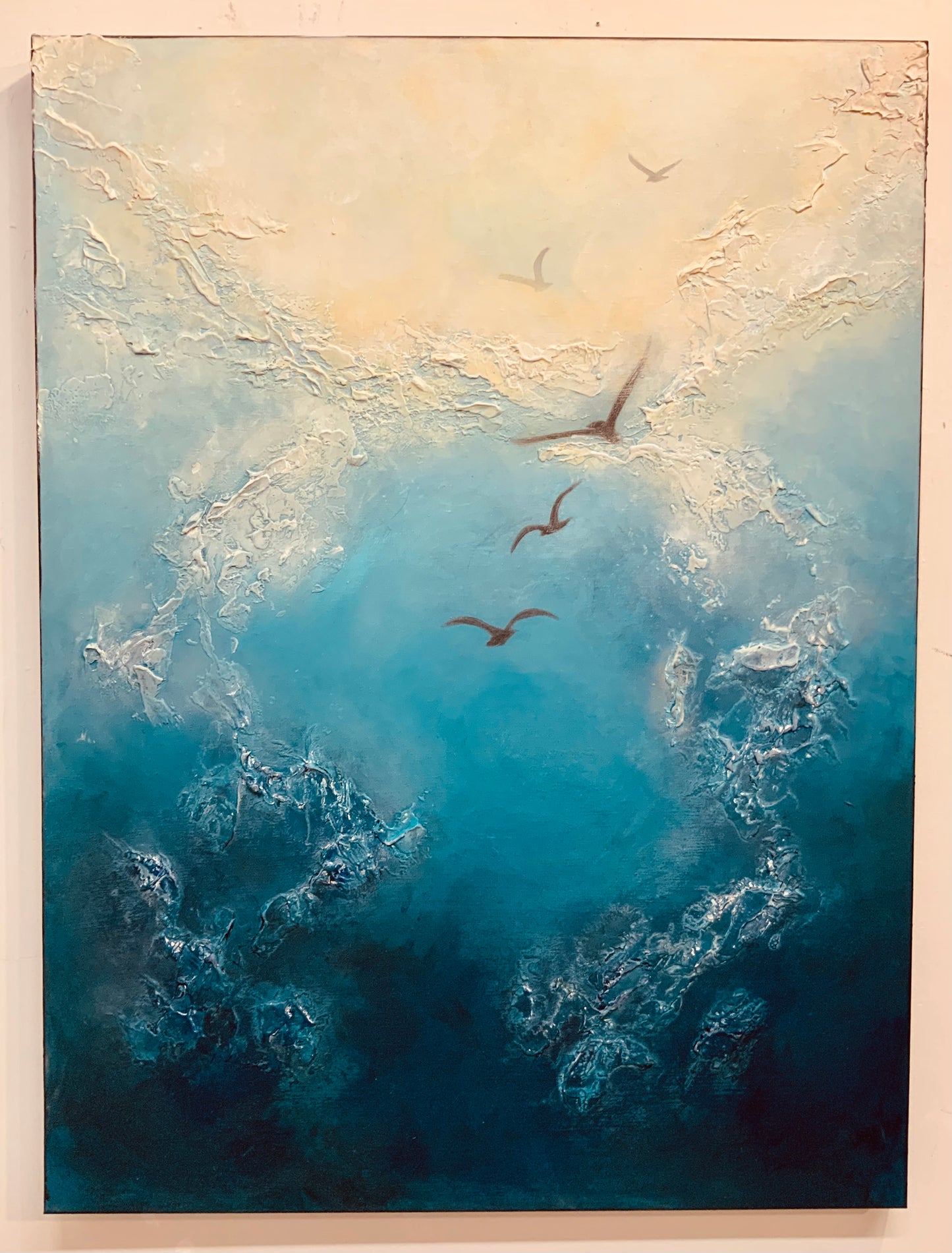 Lunar Silence - Original Mixed-Media Painting