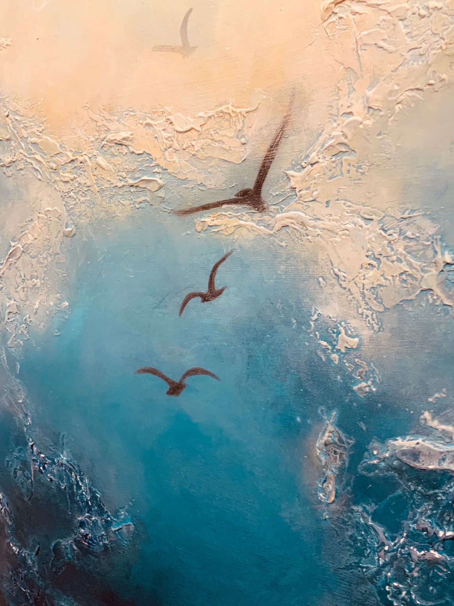 Lunar Silence - Original Mixed-Media Painting