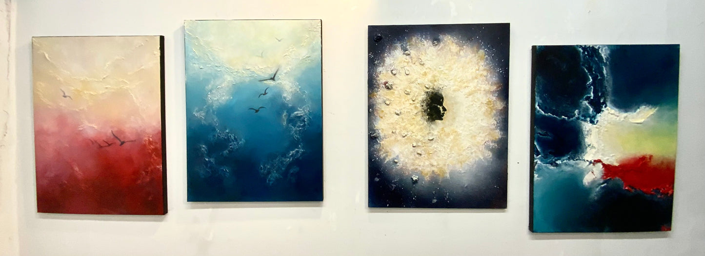 Lunar Silence - Original Mixed-Media Painting